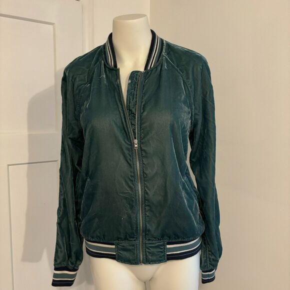 New With Tags American Eagle size Medium Velour Y2K Inspired Bomber Track Jacket - Picture 10 of 10